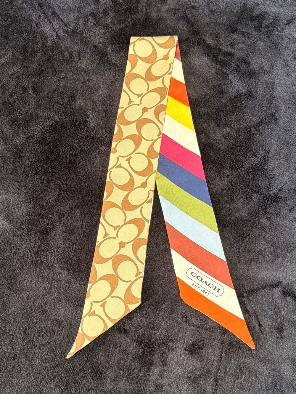 Coach Y2K Vintage Legacy Stripe Twilly Purse Hair Scarf